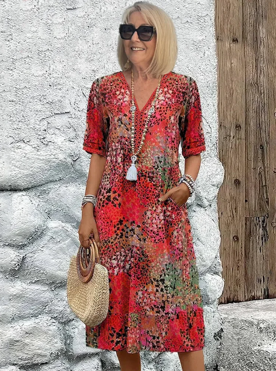 Vibrant midi dress