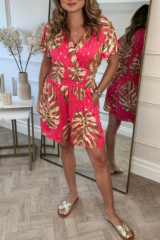 🌸Up to 49% off🔥Casual Floral Polka Dot Pocket Rompers