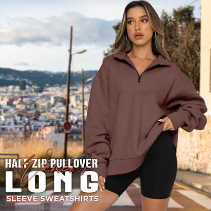 ⏰Hot Sale-Womens Zip-Up Dropped Shoulder Sweatshirt(Buy 2 Free Shipping)