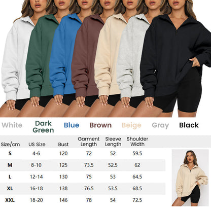 ⏰Hot Sale-Womens Zip-Up Dropped Shoulder Sweatshirt(Buy 2 Free Shipping)