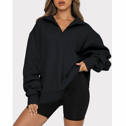 ⏰Hot Sale-Womens Zip-Up Dropped Shoulder Sweatshirt(Buy 2 Free Shipping)