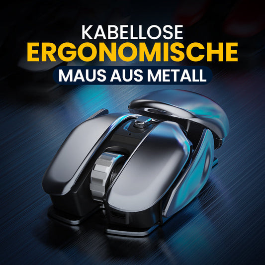 Kabellose ergonomische Maus aus Metall