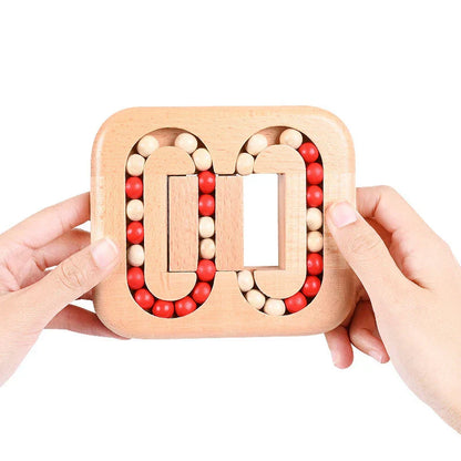 Drehende magische Bohne Fingertip Spielzeug Holz Puzzles für Erwachsene Kinder IQ Spiele