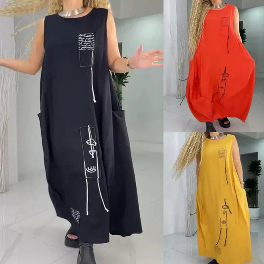 💥Limit Time 49% OFF💃Casual Sleeveless Maxi Dress for Plus Size Women