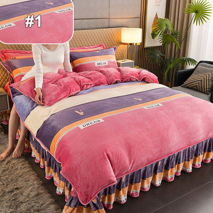 Double-Sided Warmth Moisture-Wicking 4-Piece Bed Sheet Set