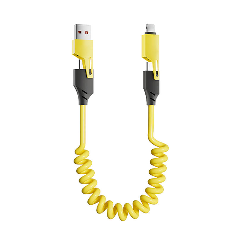 4-in-1-Ladekabel mit Spirale