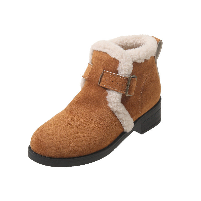 Winterliche, warme, klobige Damenstiefeletten