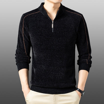 Men's Winter Half Zipper Thickened Chenille Sweater