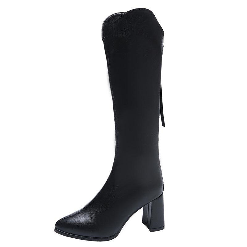 💥Heißer Verkauf🌟50% Rabatt❤️‍🔥Elegante Damenstiefel mit klobigem Absatz und spitzer Zehe