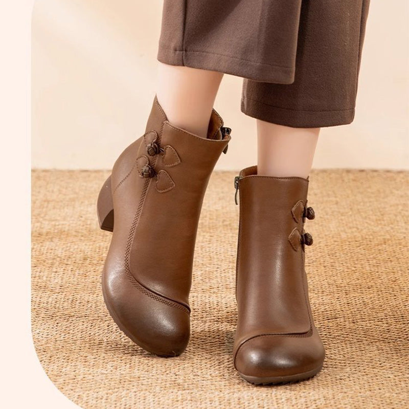 Women's Retro Chunky Heel Ankle Boots