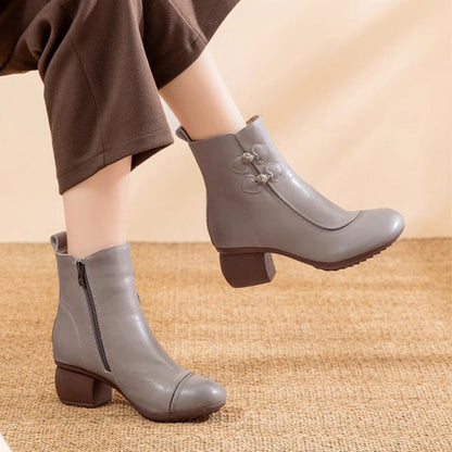 Women's Retro Chunky Heel Ankle Boots