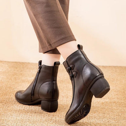 Women's Retro Chunky Heel Ankle Boots