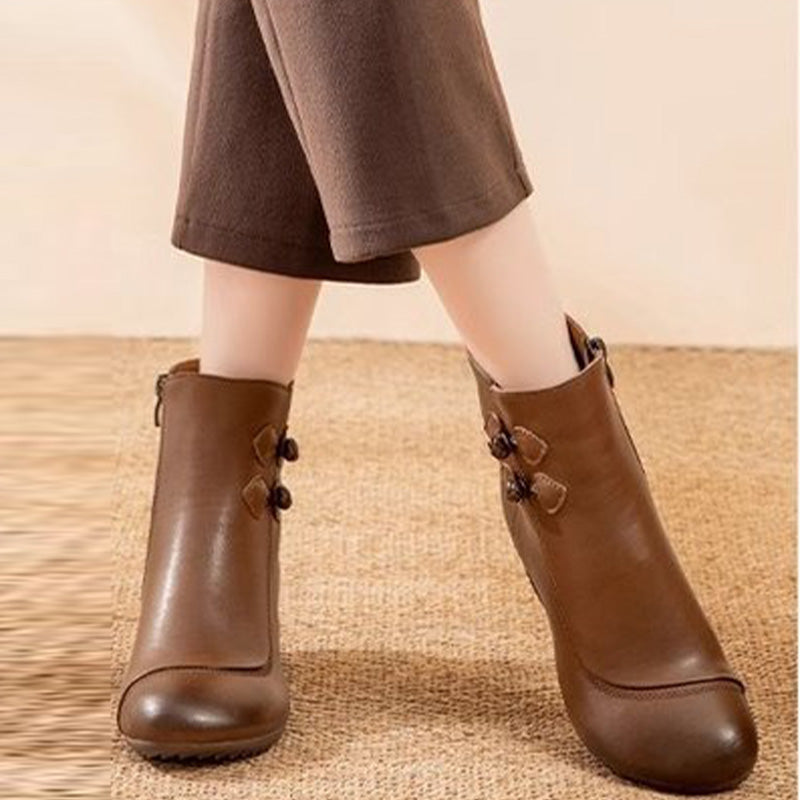 Women's Retro Chunky Heel Ankle Boots