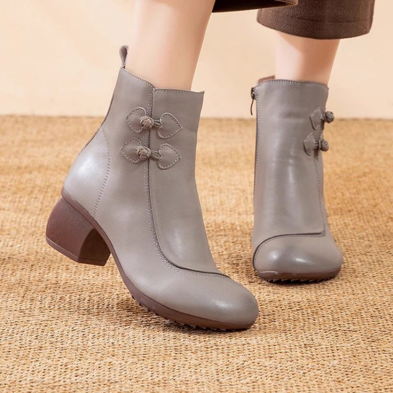 Women's Retro Chunky Heel Ankle Boots