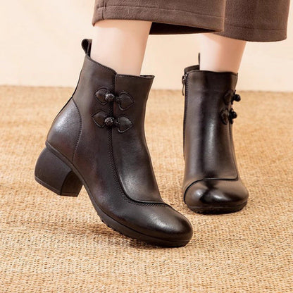 Women's Retro Chunky Heel Ankle Boots