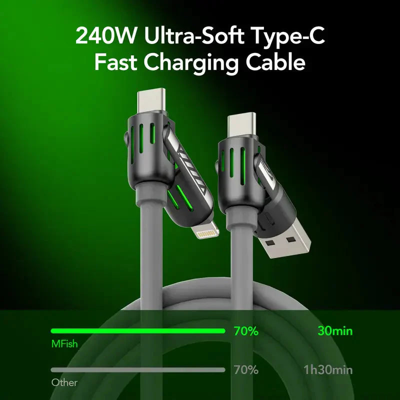 🔥 Buy 1 Get 1 Free🔥 4-in-1 Multi 240W Fast Charging Cable