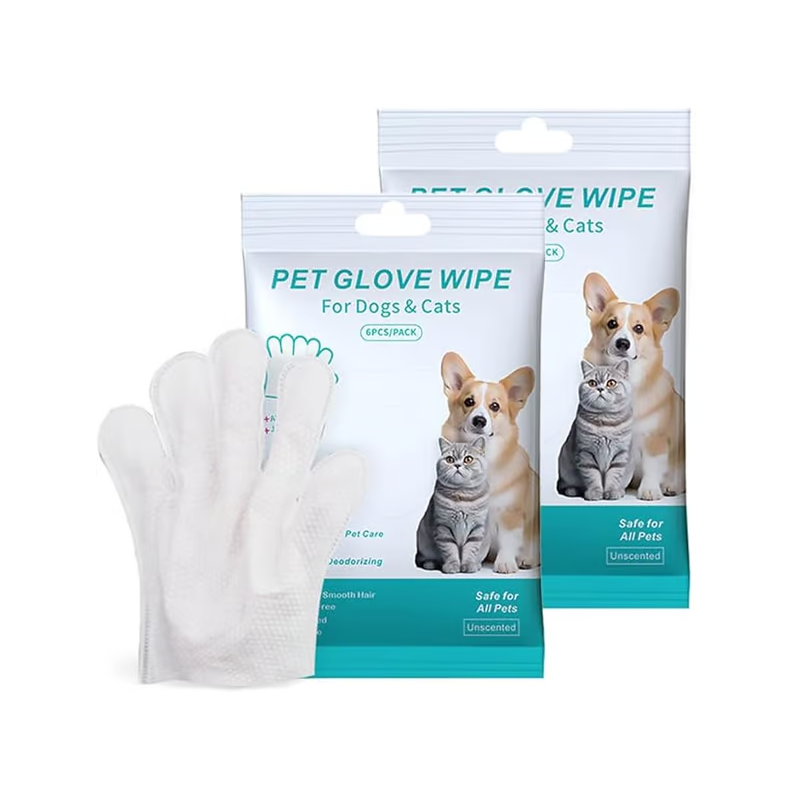 Convenient Efficient Pet Wash-Free Wipes Gloves