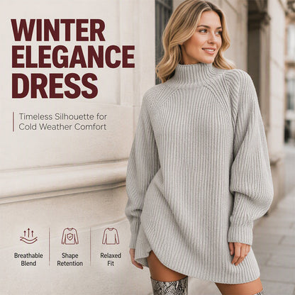 Women's Turtleneck Knit Sweater Dress