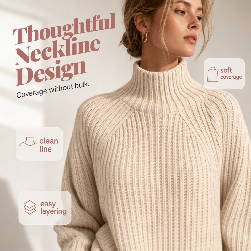 Women's Turtleneck Knit Sweater Dress