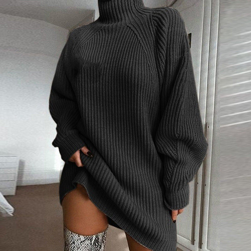 Women's Turtleneck Knit Sweater Dress