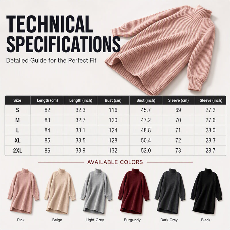 Women's Turtleneck Knit Sweater Dress