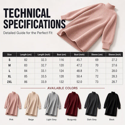 Women's Turtleneck Knit Sweater Dress