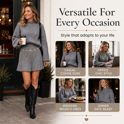 Women's Knit Sweater & Skirt 2-Piece Set