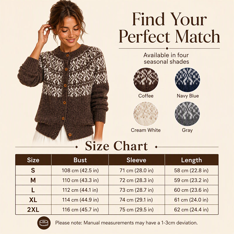 Women's Vintage Jacquard Knit Cardigan