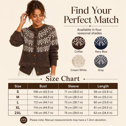 Women's Vintage Jacquard Knit Cardigan