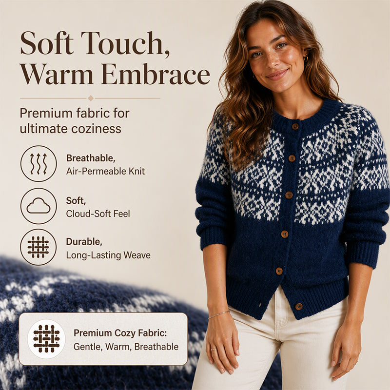 Women's Vintage Jacquard Knit Cardigan