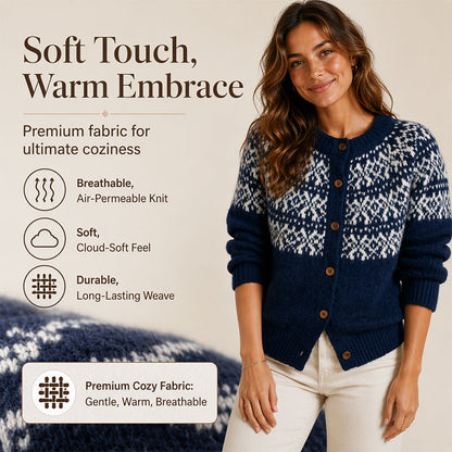 Women's Vintage Jacquard Knit Cardigan