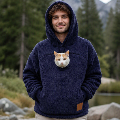 Unisex Pet Carrier Plush Hooded Sweatshirt