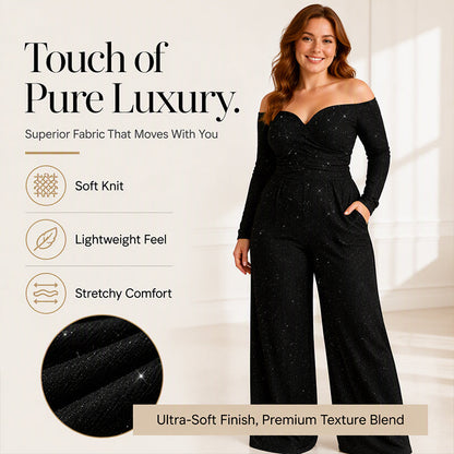 Women's Chic Off-Shoulder Sequined Jumpsuit