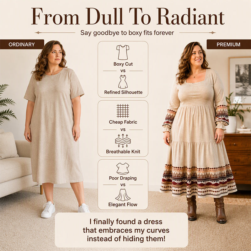 Women's Boho Square Neck Tiered Dress