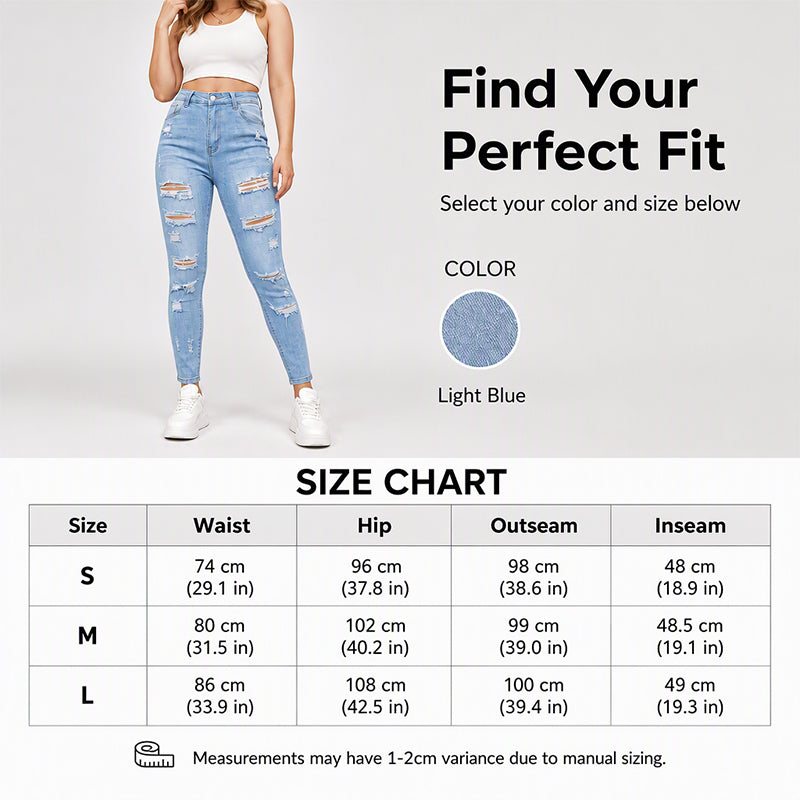 Women's Stretchy Distressed Slim Fit Jeans