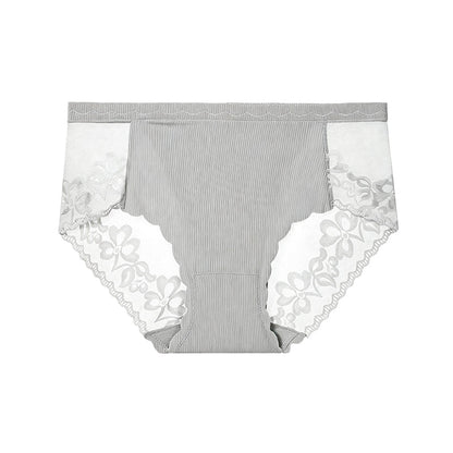 Women's High-Waist Sexy Lace Mesh Briefs