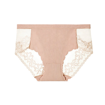 Women's High-Waist Sexy Lace Mesh Briefs