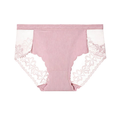 Women's High-Waist Sexy Lace Mesh Briefs
