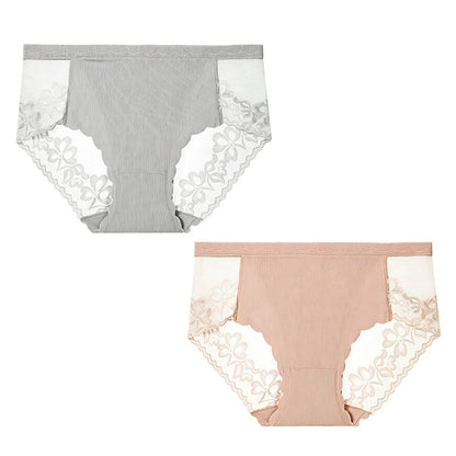 Women's High-Waist Sexy Lace Mesh Briefs