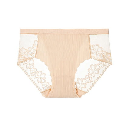 Women's High-Waist Sexy Lace Mesh Briefs