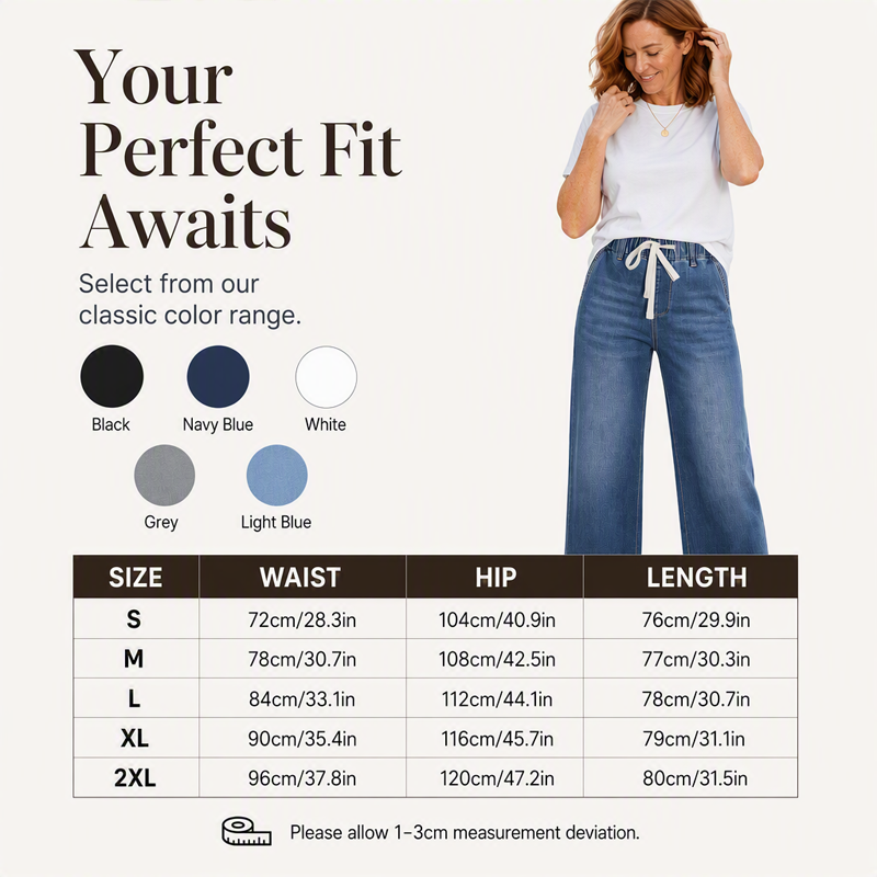 Women's Elastic Waist Drawstring Cropped Jeans