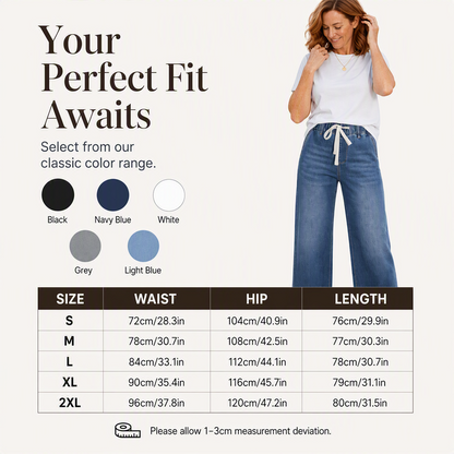Women's Elastic Waist Drawstring Cropped Jeans