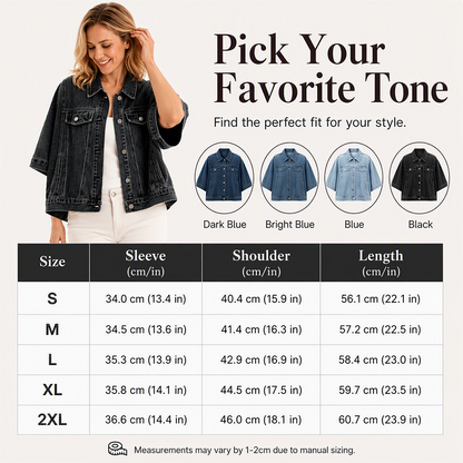 Women's Loose Cropped Denim Jacket